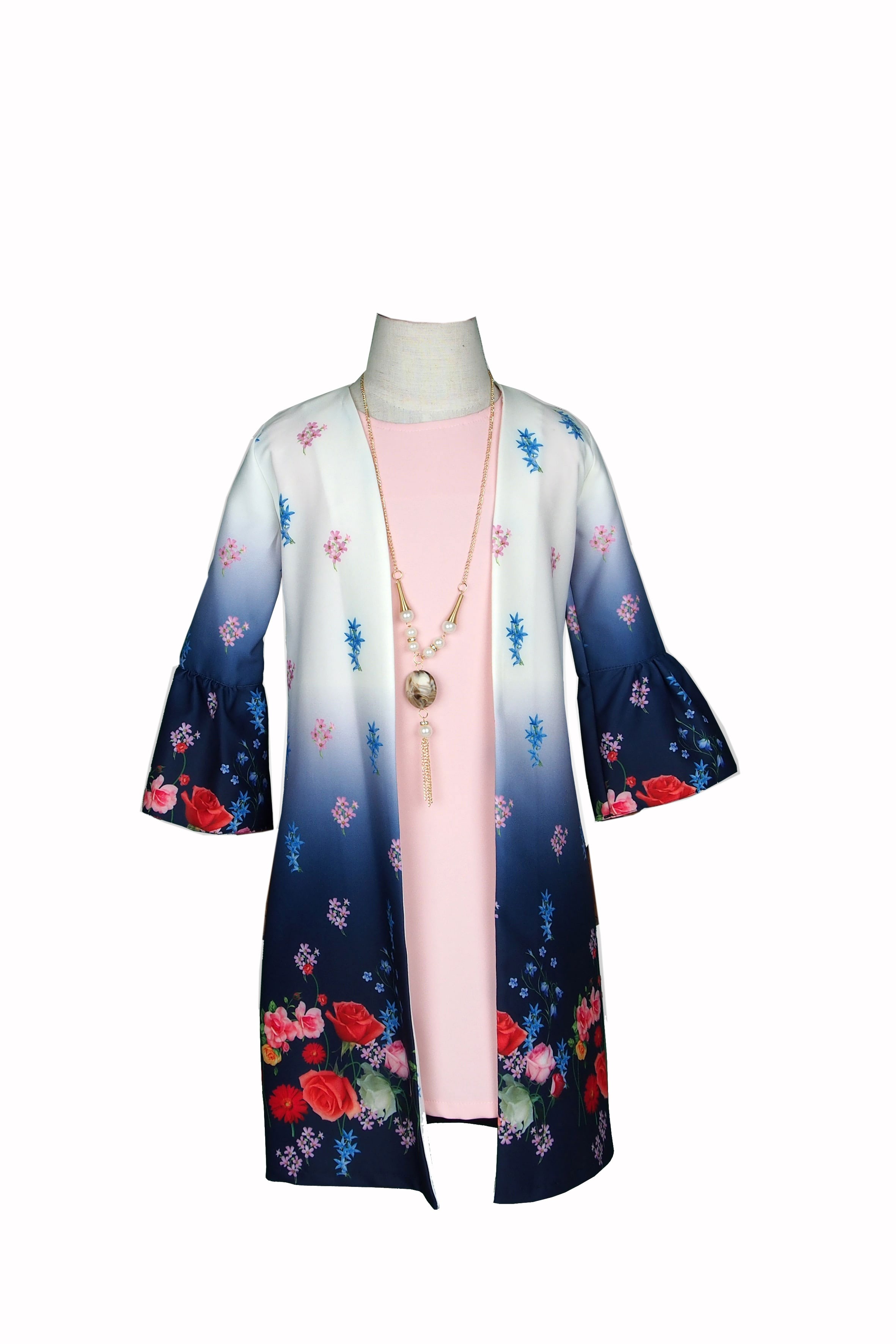 مانتو سارافون طرحدار پنل پائين گلدار